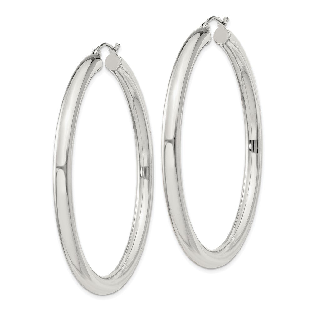 Sterling Silver 4mm Round Hoop Earrings