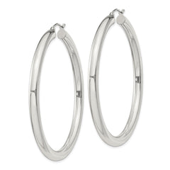 Sterling Silver 4mm Round Hoop Earrings