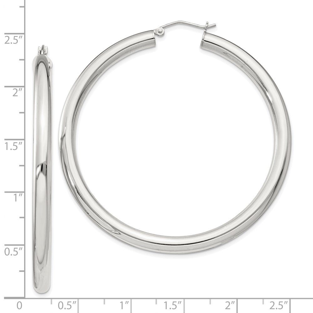 Sterling Silver 4mm Round Hoop Earrings