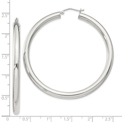 Sterling Silver 4mm Round Hoop Earrings