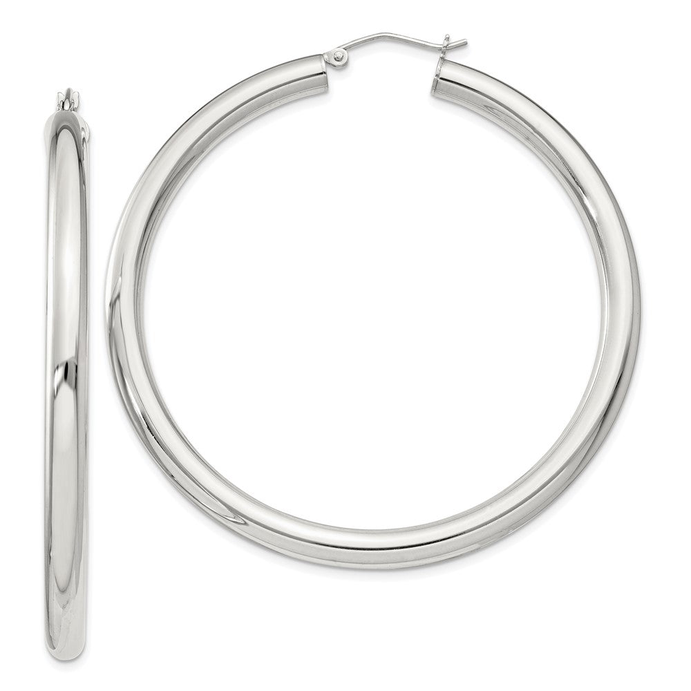 Sterling Silver 4mm Round Hoop Earrings