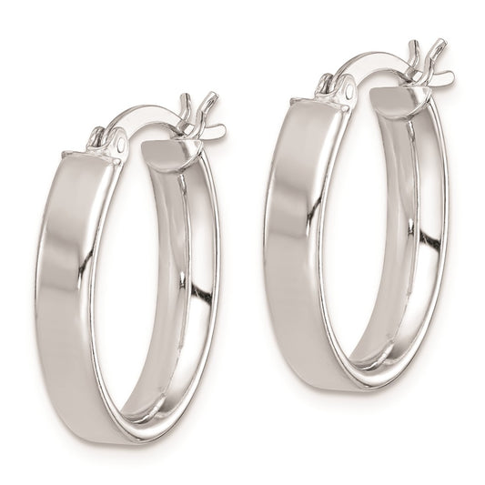 Rhodium-plated Sterling Silver Hoop Earrings