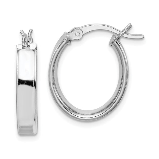 Rhodium-plated Sterling Silver Hoop Earrings