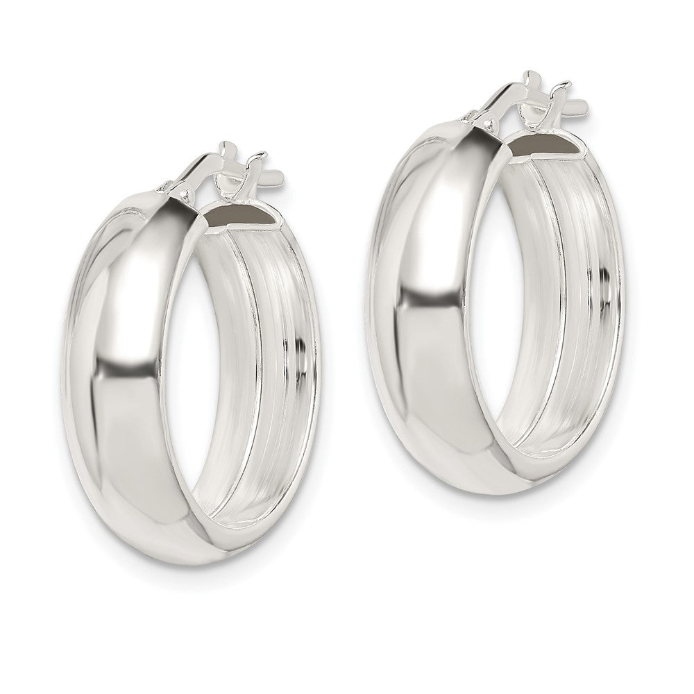 Sterling Silver 6.00mm Hoop Earrings