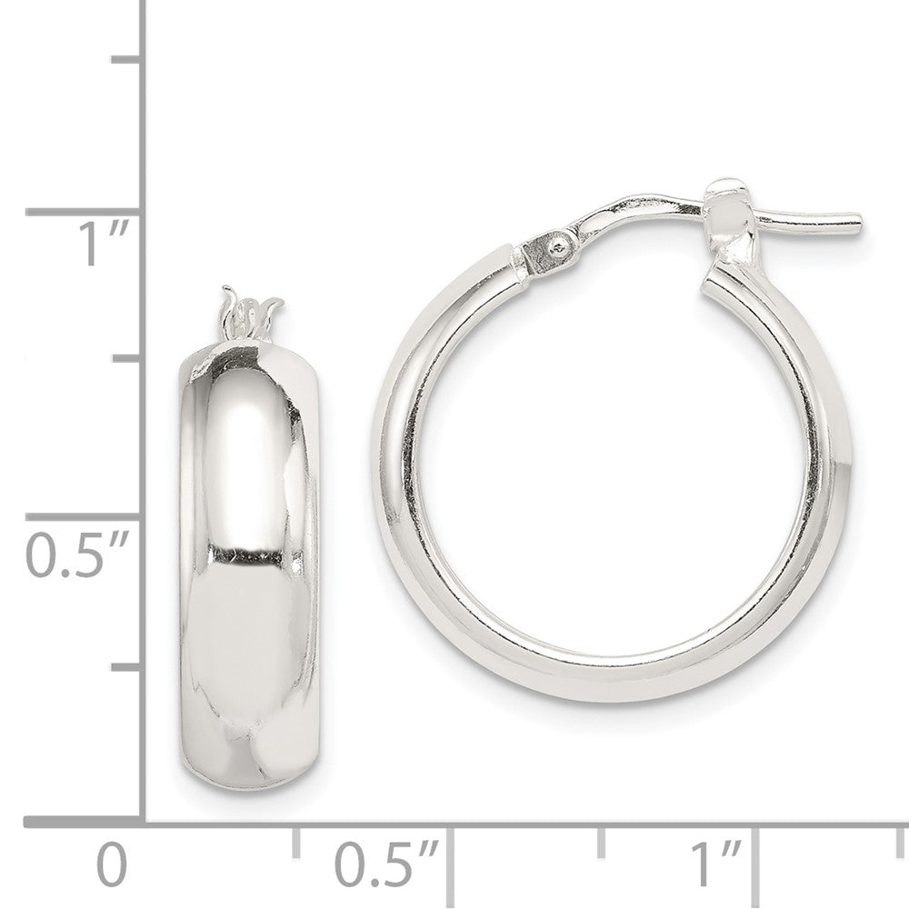 Sterling Silver 6.00mm Hoop Earrings