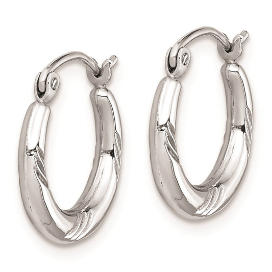 Rhodium-plated Sterling Silver Hoop Earrings