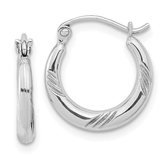 Rhodium-plated Sterling Silver Hoop Earrings