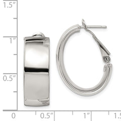 Sterling Silver Polished 10mm Omega Back Hoop Earrings