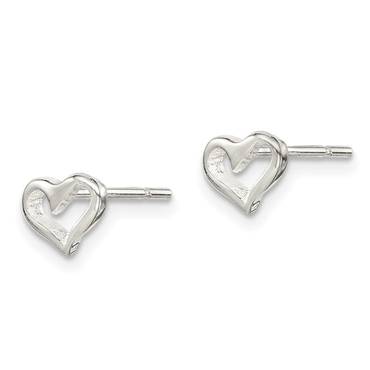 Sterling Silver Heart Post Earrings