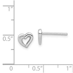 Rhodium-plated Sterling Silver Open Heart Post Earrings