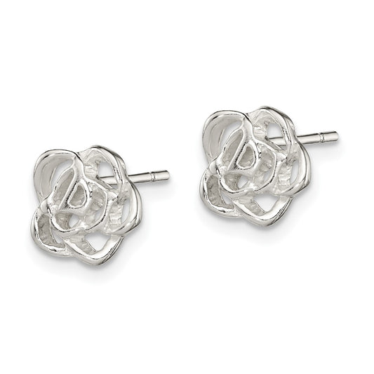 Sterling Silver Flower Post Earrings