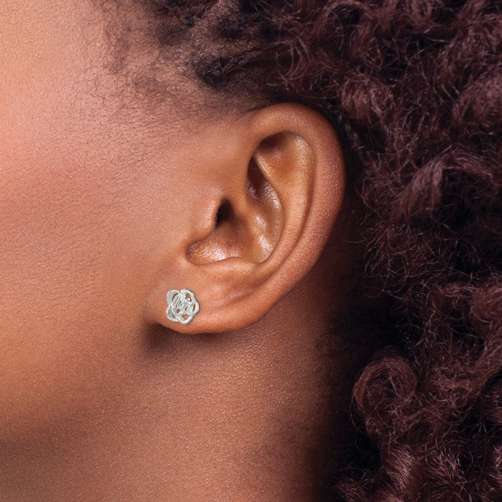 Sterling Silver Flower Post Earrings