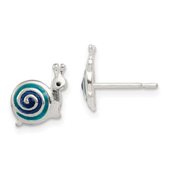 Sterling Silver Enameled Snail Post Earrings