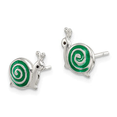 Sterling Silver Enameled Snail Post Earrings