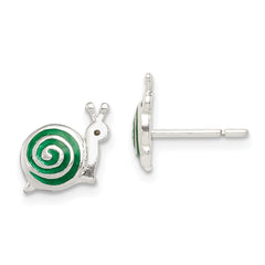 Sterling Silver Enameled Snail Post Earrings