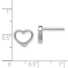 Rhodium-plated Sterling Silver Open Heart Post Earrings