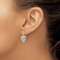 Rhodium-plated Sterling Silver Shepherd Hook Earrings
