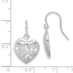 Rhodium-plated Sterling Silver Shepherd Hook Earrings