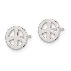 Sterling Silver Peace Sign Post Earrings