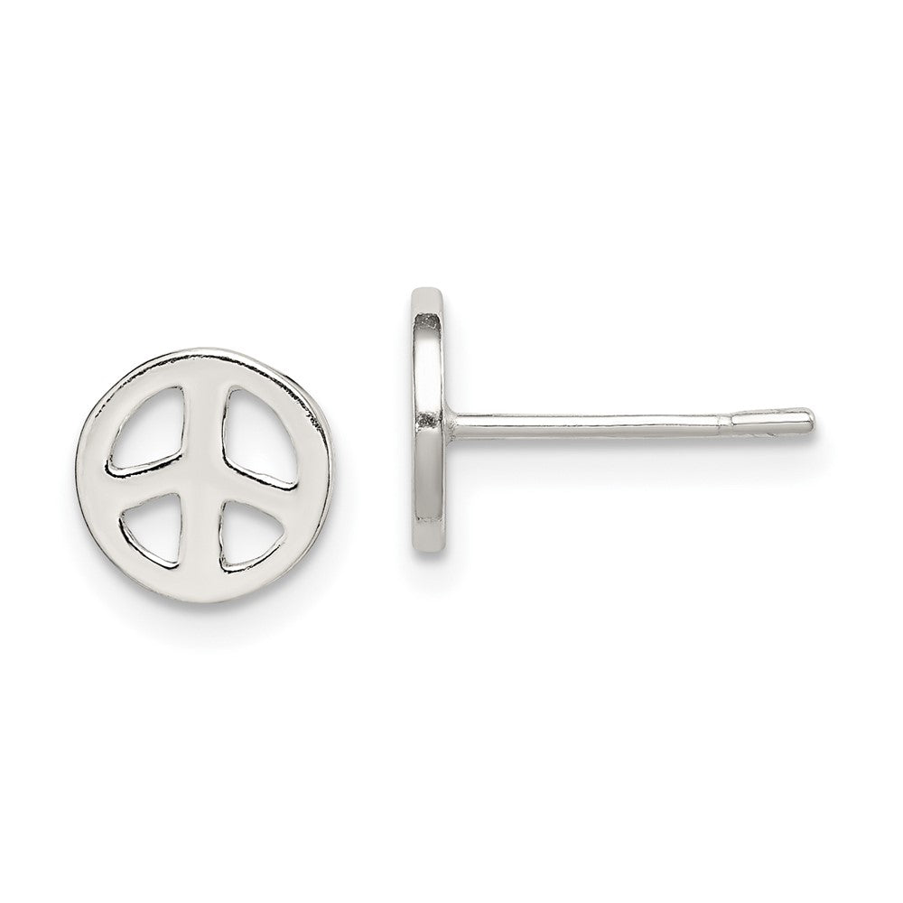 Sterling Silver Peace Sign Post Earrings