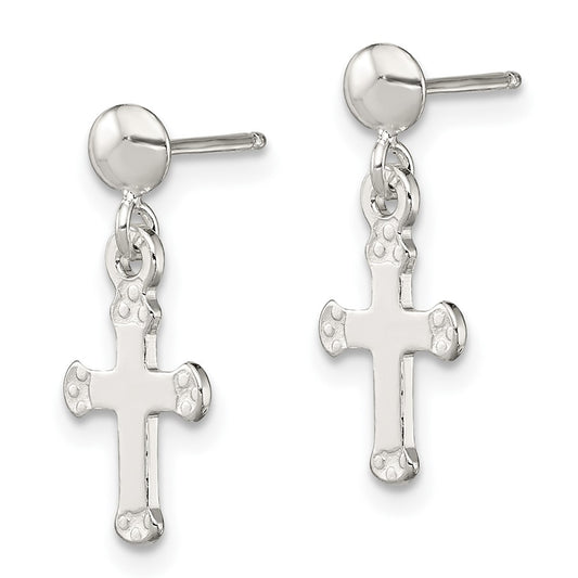 Sterling Silver Dangle Cross Earrings