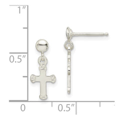 Sterling Silver Dangle Cross Earrings