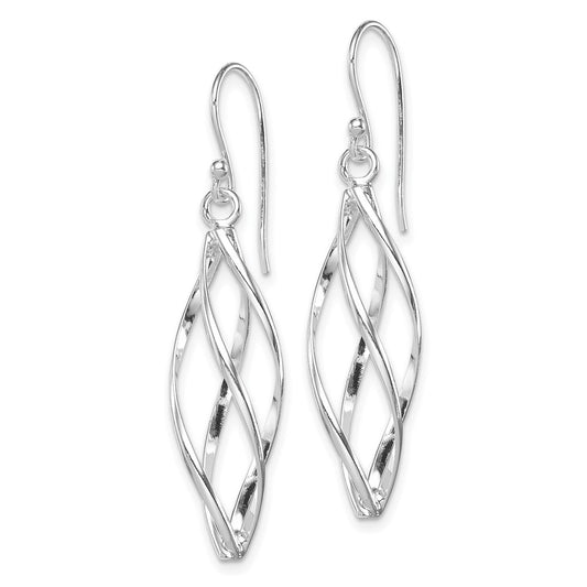 Sterling Silver Long Twisted Earrings