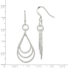 Sterling Silver Textured Shapes Dangle Earrings