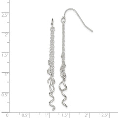 Sterling Silver Wind Chime Spirals Dangle Shepherd Hook Earrings