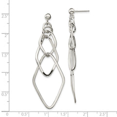 Sterling Silver Polished Geometric Post Dangle Earrings