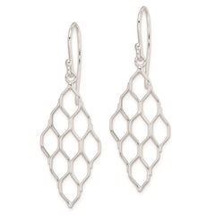 Rhodium-plated Sterling Silver Honeycomb Dangle Earrings