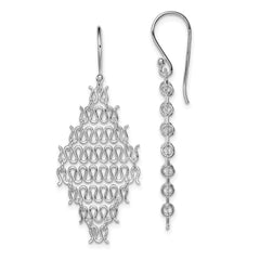 Rhodium-plated Sterling Silver Chain Link Dangle Earrings