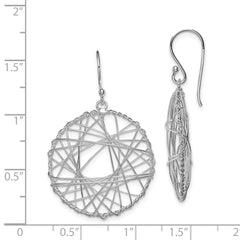 Rhodium-plated Sterling Silver Open Circle Wrapped Wire Earrings