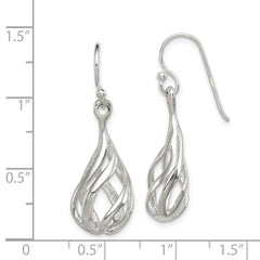 Sterling Silver Twist Drop Shepherd Hook Earrings