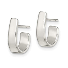 Sterling Silver Fancy J-Hoop Earrings
