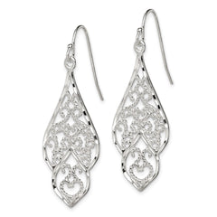 Sterling Silver Diamond-cut Filigree Dangle Earrings