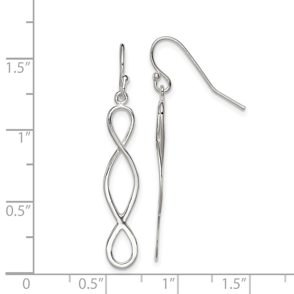 Sterling Silver Polished Twist Dangle Earrings