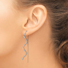 Sterling Silver Polished Spiral Dangle Earrings