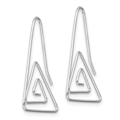 Rhodium-plated Sterling Silver Hook Triangle Earrings