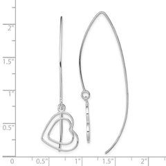 Rhodium-plated Sterling Silver Heart Threader Earrings