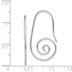 Rhodium-plated Sterling Silver Hook Swirl Earrings