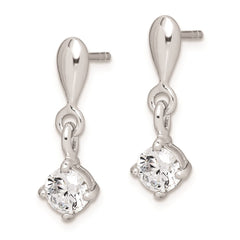 Rhodium-plated Sterling Silver CZ Dangle Earrings