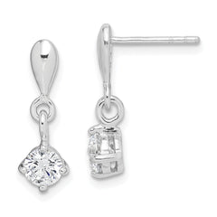 Rhodium-plated Sterling Silver CZ Dangle Earrings