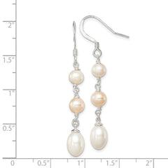 Sterling Silver FWC Pink and White Pearl Dangle Earrings