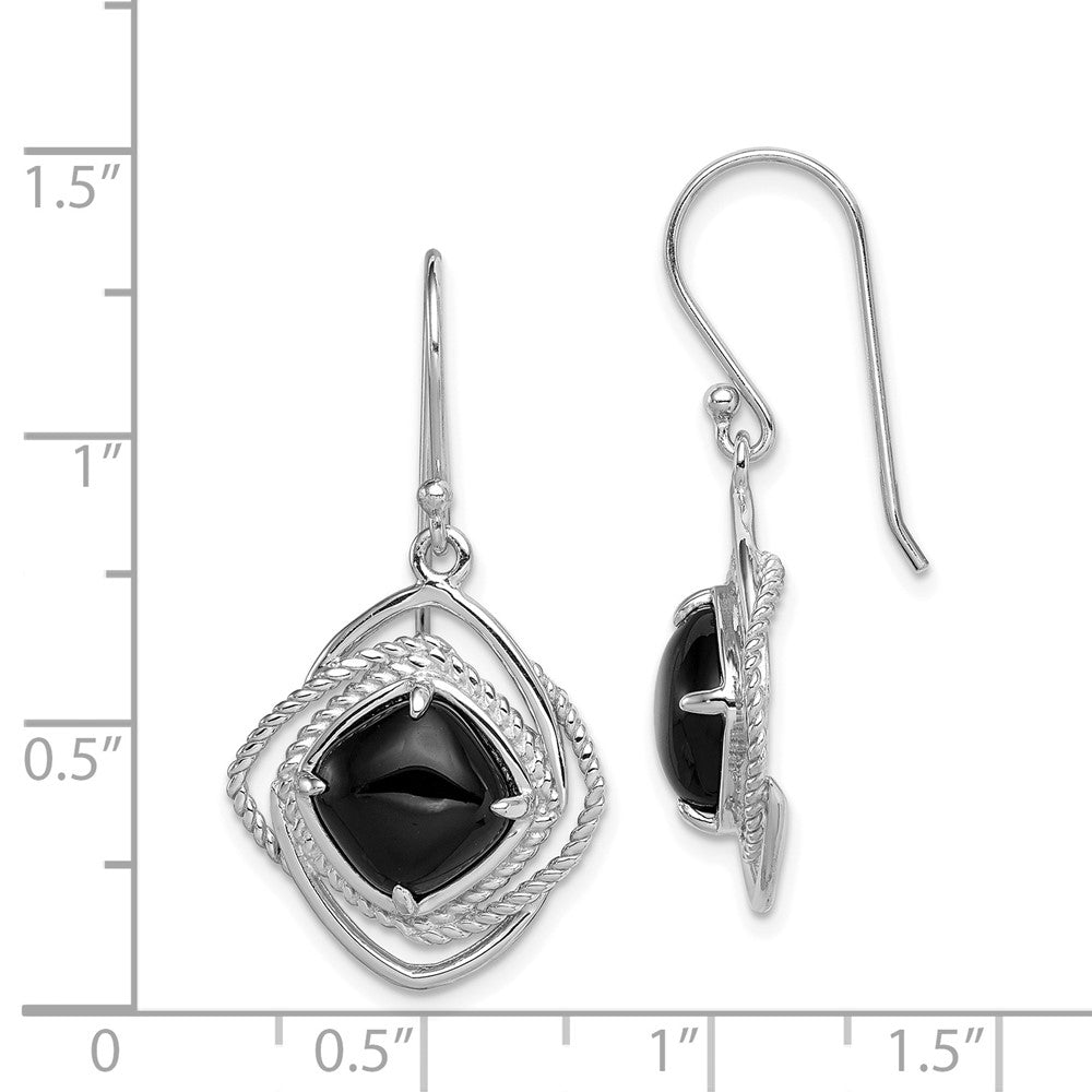 Sterling Silver Onyx Dangle Earrings