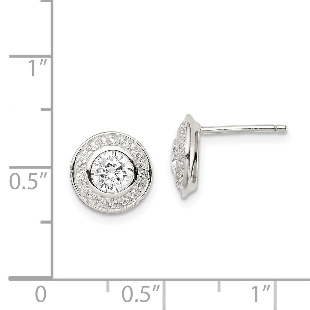 Sterling Silver CZ Post Earrings