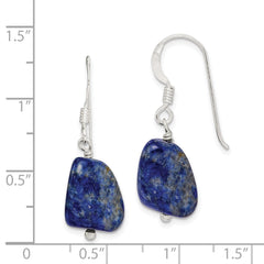 Sterling Silver Blue Lapis Square Earrings