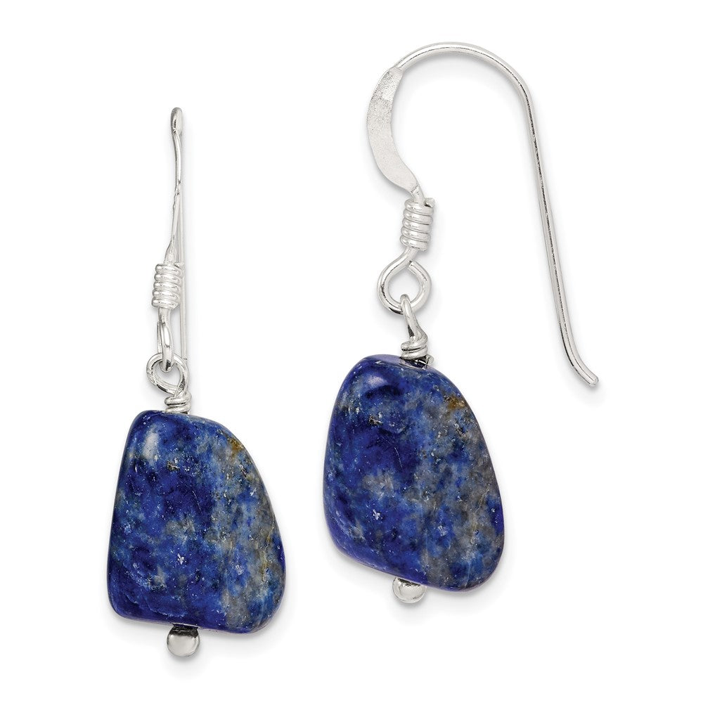 Sterling Silver Blue Lapis Square Earrings