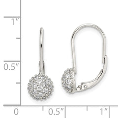 Sterling Silver CZ Leverback Earrings