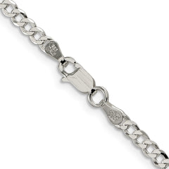 Sterling Silver 3.2mm Beveled Curb Chain